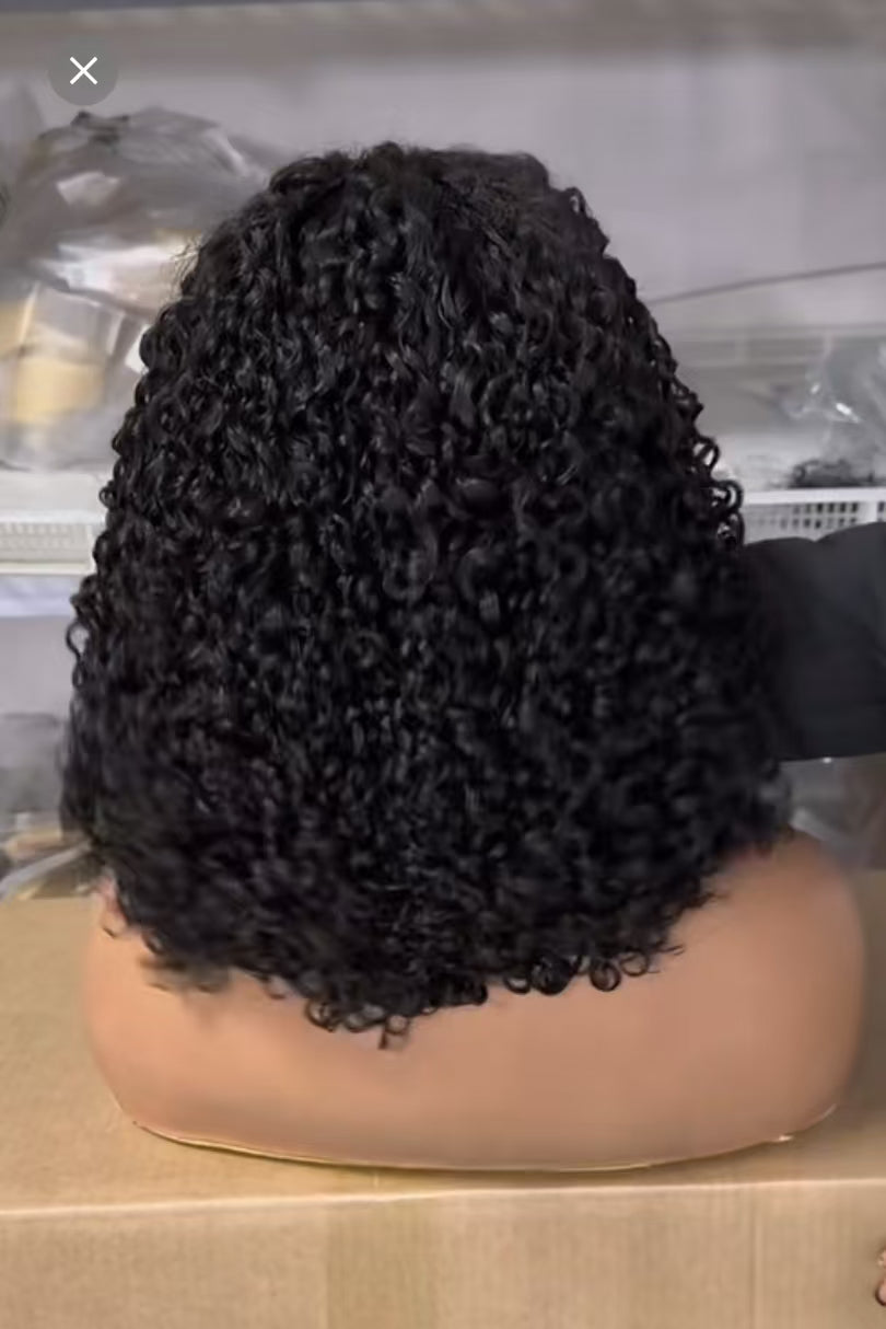 Rose Hair SDD Bob Wig Pixie Curly 5x5 6x6 Lace Closure Wig Human Virgin Hair Full and High Density