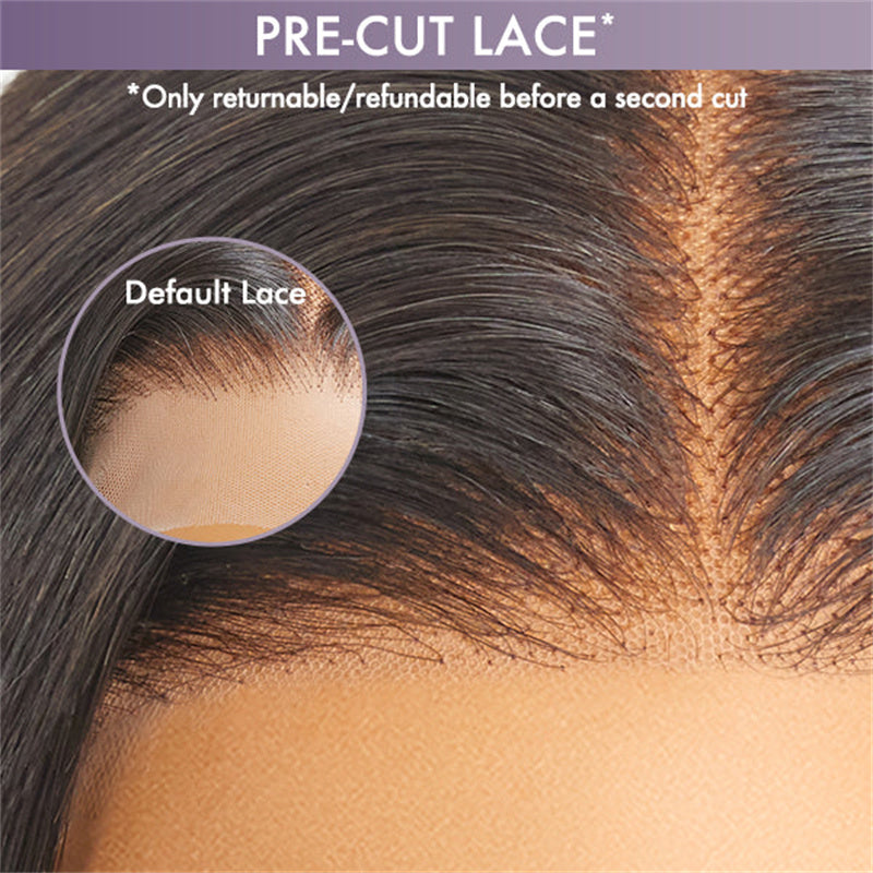 Rose Hair Stylish Layered Cut Straight 5x5 Lace Closure Wig Human Hair Wig