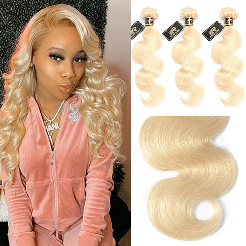 Rose Hair Blonde 613 Color 10A Grade 3 Bundles Body Wave Brazilian Virgin Hair Bundles