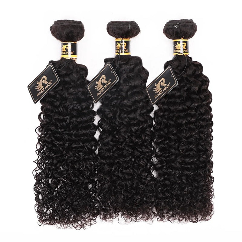 Rose Hair 10A Grade 3 Bundles Kinky Curly Brazilian Virgin Hair Bundles