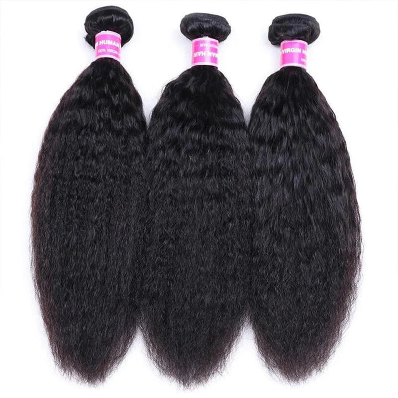 Rose Hair 10A Grade 3 Bundles Kinky Straight Brazilian Virgin Hair Bundles