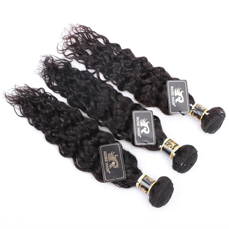 Rose Hair 10A Grade 3 Bundles Water Wave Brazilian Virgin Hair Bundles