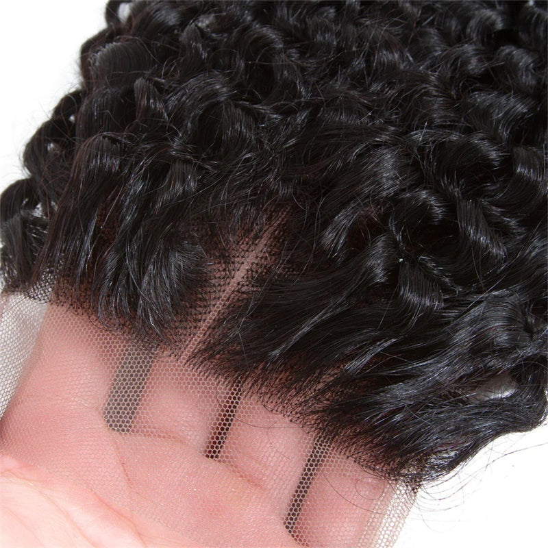 Rose Hair 1Pcs Kinky Curly 4x4 Lace Closure Brazilian Virgin Hair