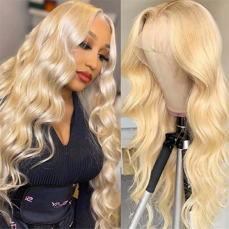 Rose Hair Blonde 613 Color Body Wave 13x6 Lace Front Wig Human Hair Wig