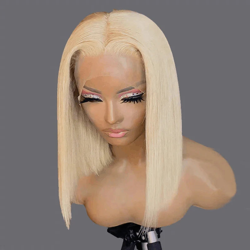 Rose Hair Blonde 613 Color Straight Hair 13x4 lace Front Bob Wig Human Hair Wig