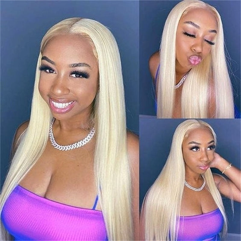 Rose Hair Blonde 613 Color Straight Hair 13x4 Lace Front Wig Human Hair Wig