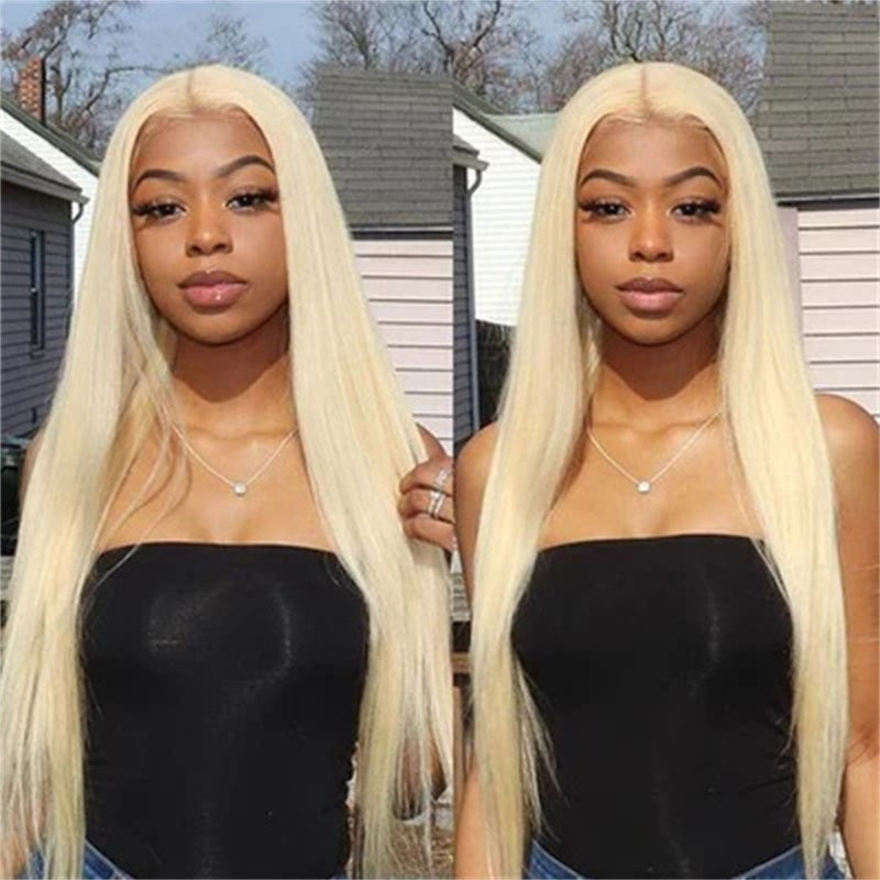 Rose Hair Blonde 613 Color Straight Hair 13x4 Lace Front Wig Human Hair Wig