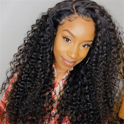 Rose Hair Jerry Curly 5x5 Lace Closure Wig Human Virgin Hair Wig