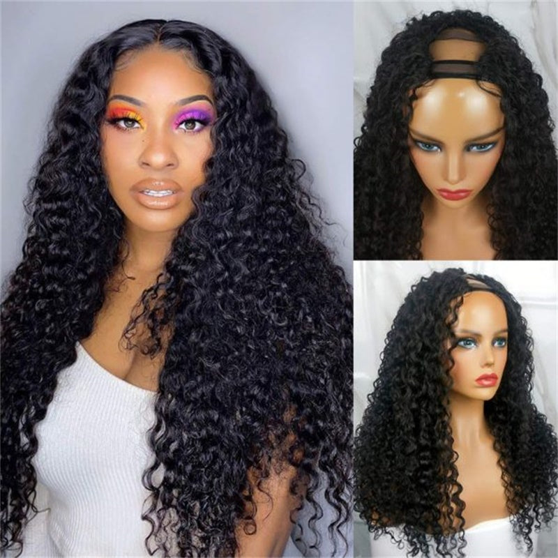 Rose Hair Deep Wave U Part Wig Human Hair Wig