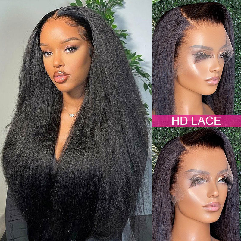 Rose Hair Kinky Straight 13x4 HD Lace Wig Human Hair Wig