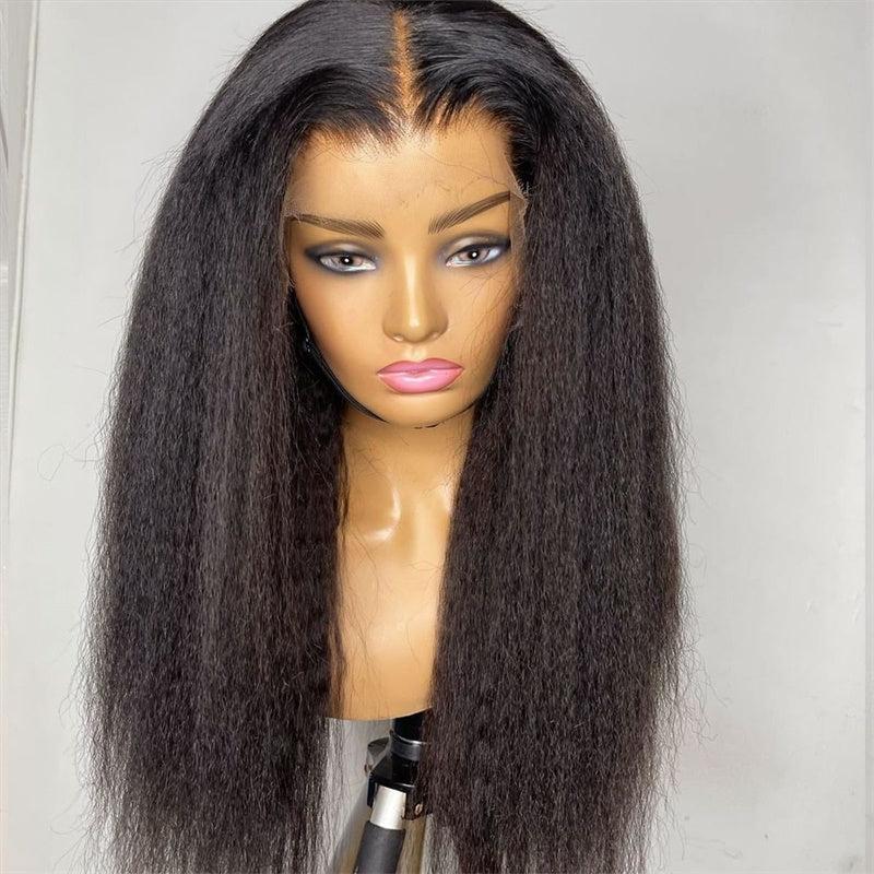 Rose Hair Kinky Straight 13x4 HD Lace Wig Human Hair Wig