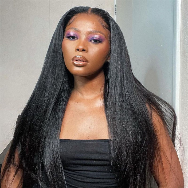 Rose Hair Kinky Straight 13x6 Lace Front Wig Human Hair Wig