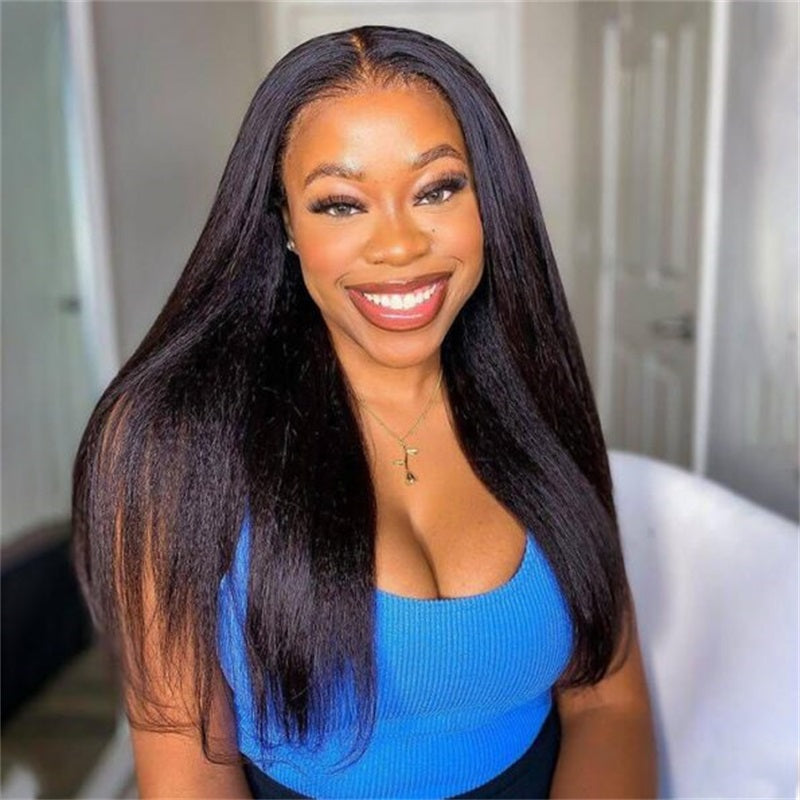 Rose Hair Kinky Straight 5x5 Lace Closure Wig Human Hair Wig