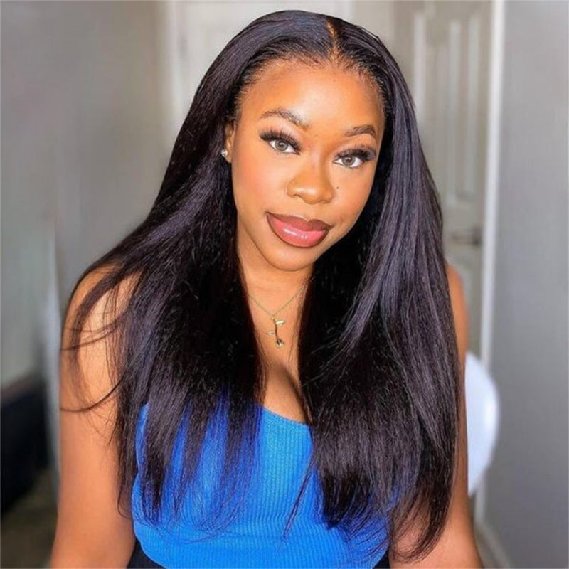 Rose Hair Kinky Straight 5x5 Lace Closure Wig Human Hair Wig