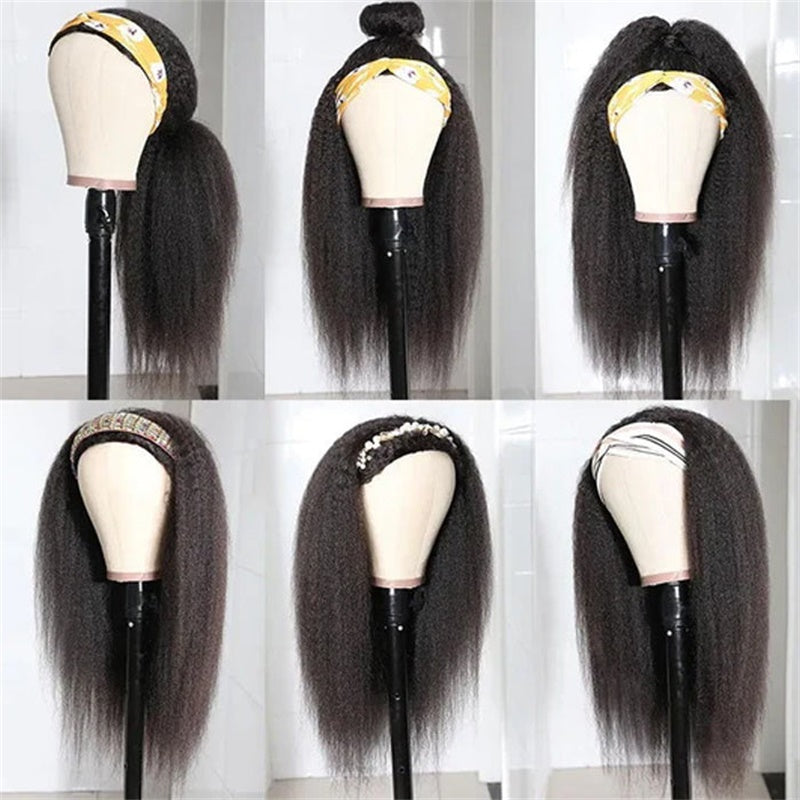 Rose Hair Kinky Straight Headband Wig Human Hair Wig