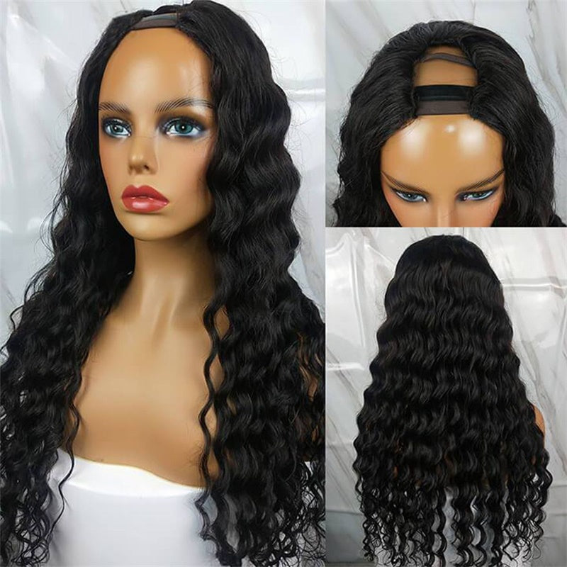 Rose Hair Loose Deep Wave U Part Wig Human Hair Wig