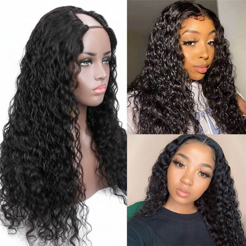Rose Hair Water Wave U Part Wig Human Hair Wig