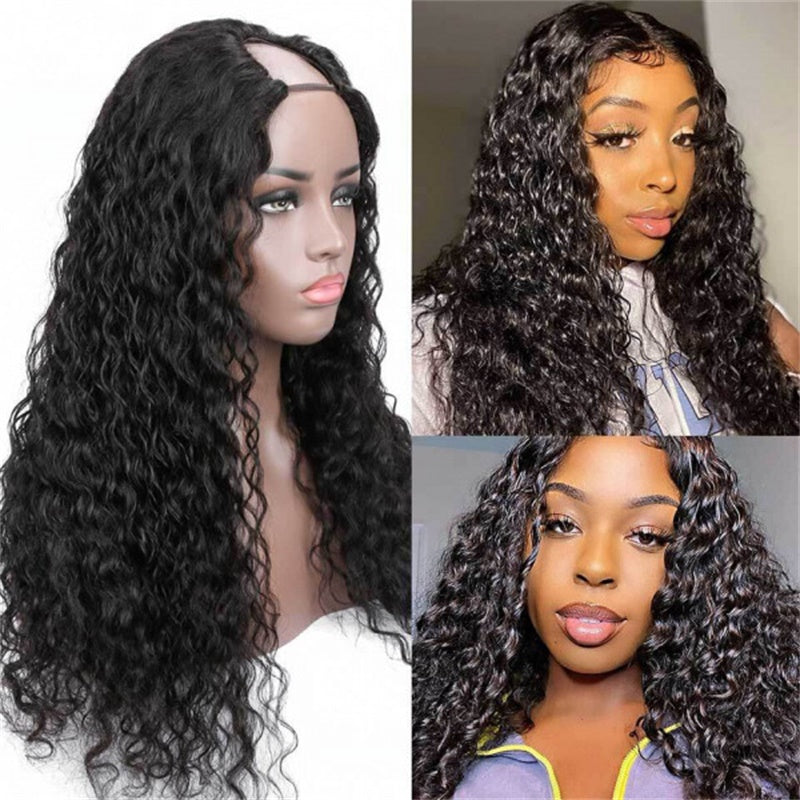 Rose Hair Water Wave U Part Wig Human Hair Wig