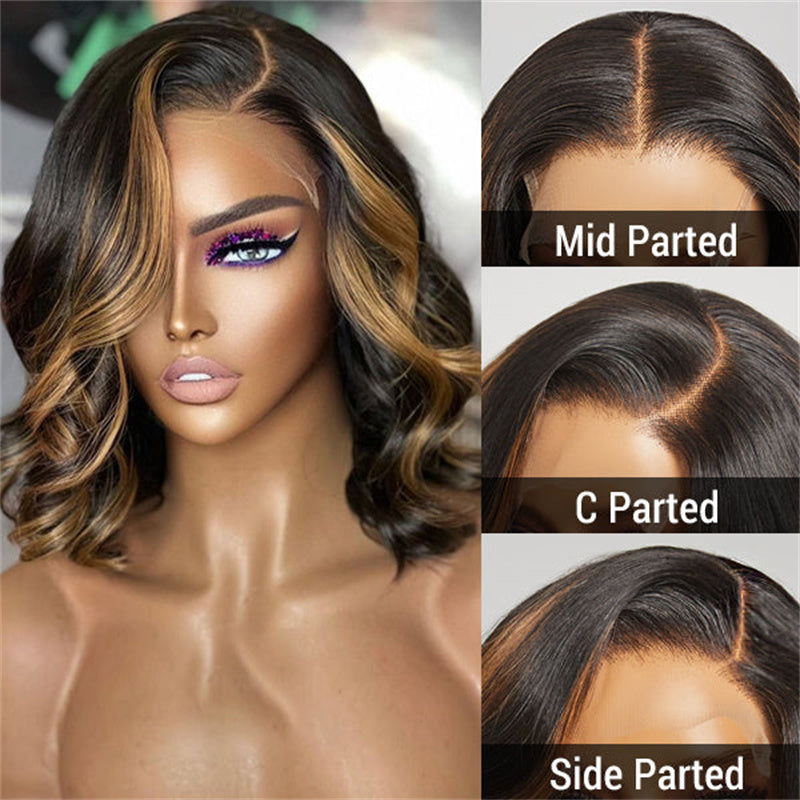 Rose Hair Side Part Blonde Mix Loose Wave 5x5 HD Lace Closure Wig