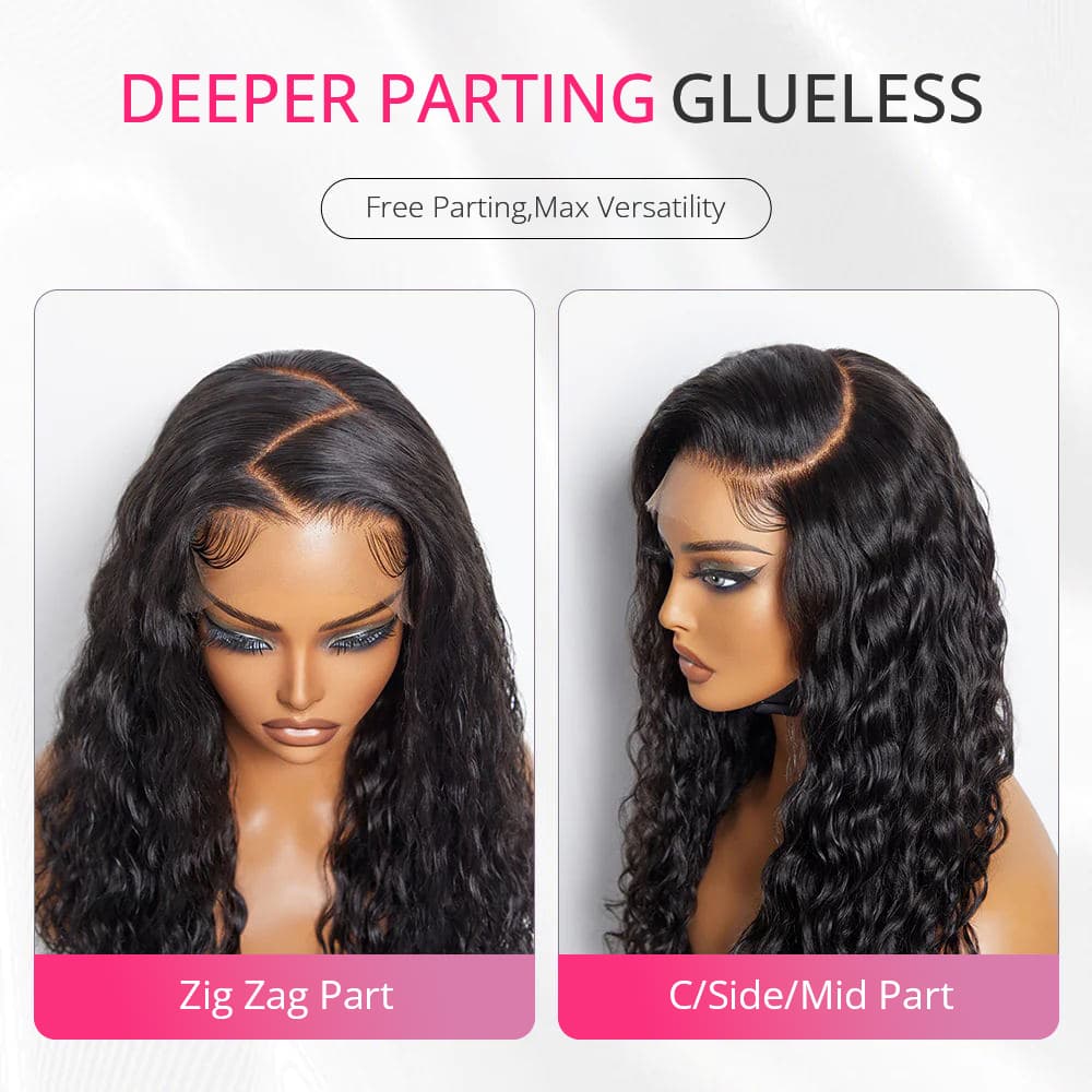 Pre Cut Lace | Glueless 6x5 HD Lace Wig Water Wave Human Hair Wear And Go Wig