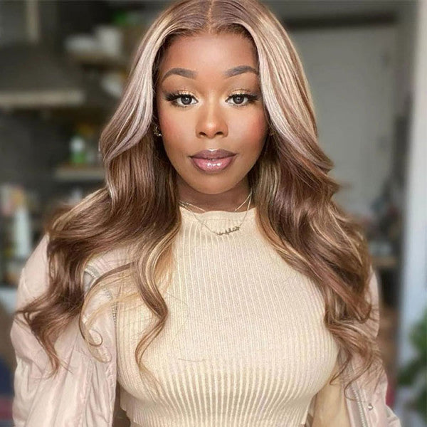Rose Hair Brown With Blonde Highlights Wig