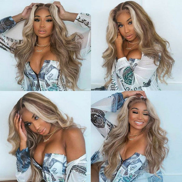Rose Hair Brown With Blonde Highlights Wig