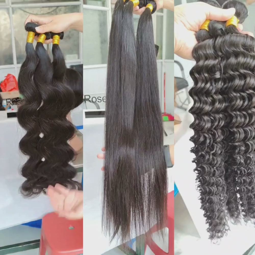 Rosehair 15A Grade 3 Bundles Body Wave Brazilian Virgin Human Unprocessed Mink Hair