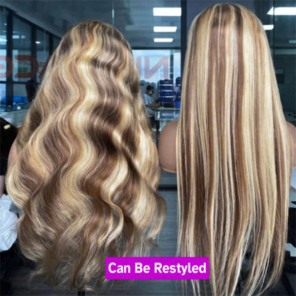 Rose Hair Brown With Blonde Highlights Wig