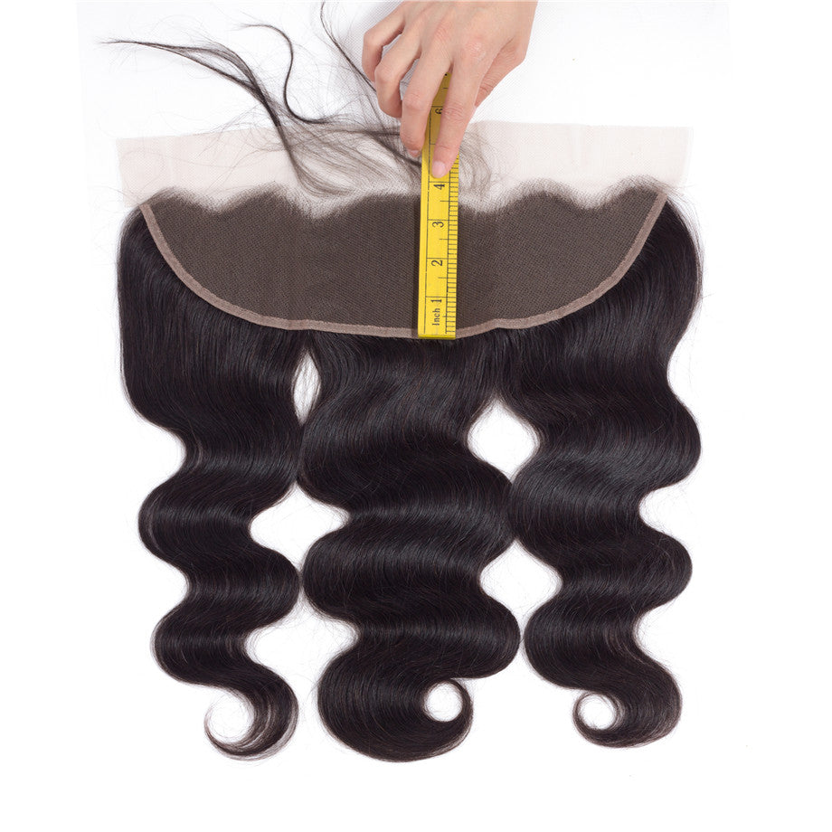 10A Grade Brazilian 4 Bundles Body Wave Human Virgin Hair With 13x4 Lace Frontal Pre Plucked - Rose Hair