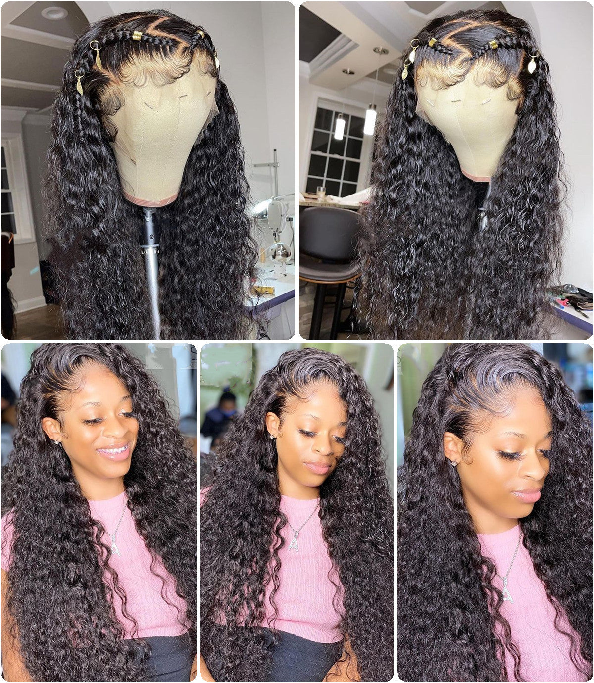 Rose Hair Water Wave/Kinky Curly/Yaki 13x4 HD Swiss Invisible Transparent Lace Frontal Wig