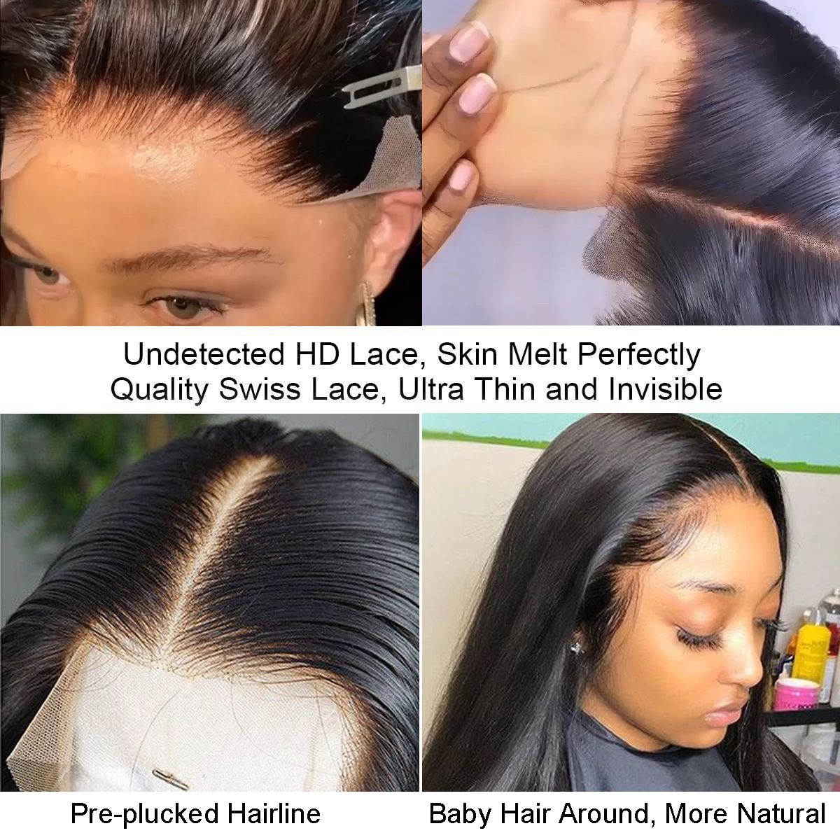 Melting! Rose Hair 13x6 Swiss HD Lace Frontal Wigs Deep Wave Invisible 100% Human Hair