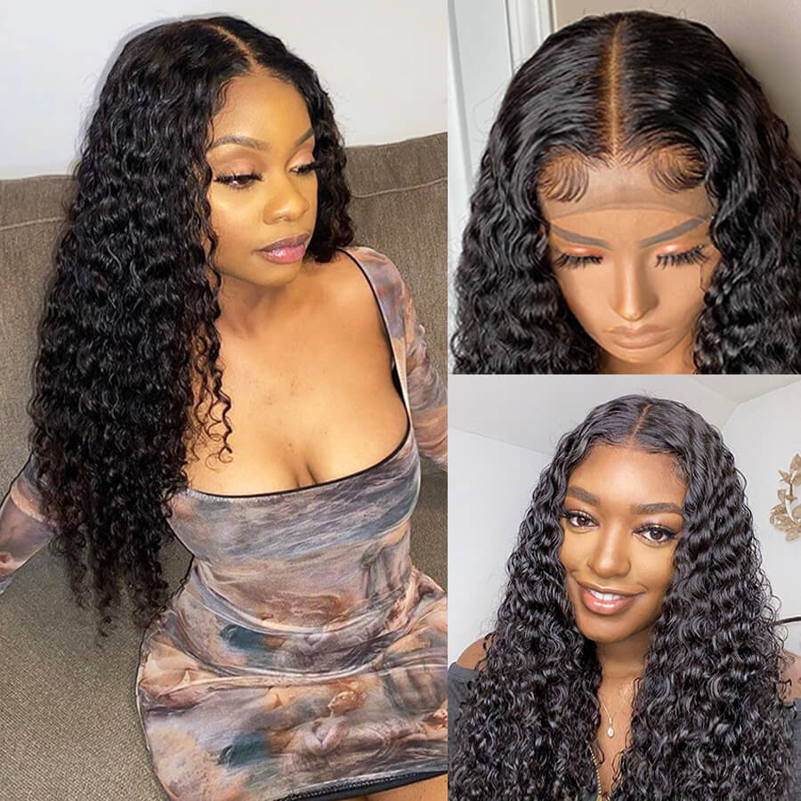 180% Density Spanish Curly Hair 13x4 HD Transparent Lace Front Wig Natural Human Hair Wig