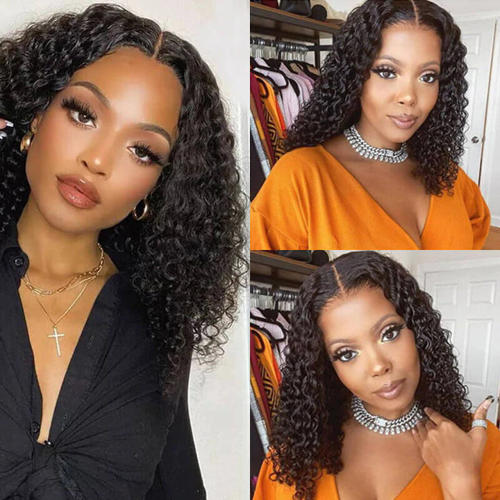 Short Curly Bob Wigs 4x4 Lace Closure Wigs For Black Women 150% Density Pre Plucked With Baby Hair-Rosehair