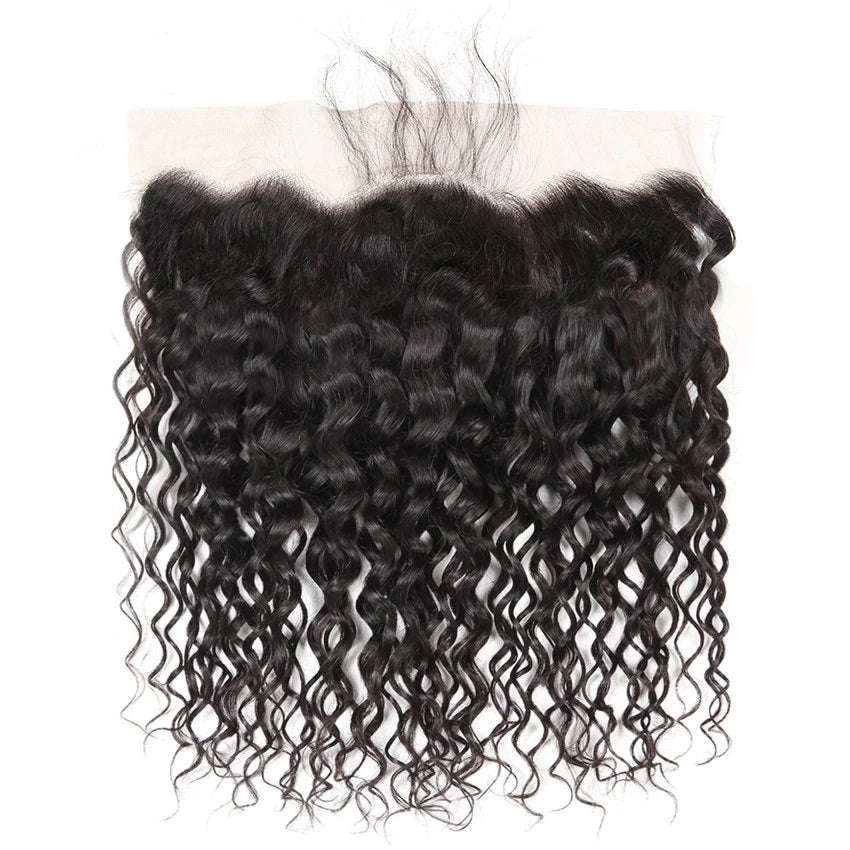 10A Grade Brazilian 4 Bundles Water Wave Human Virgin Hair With 13x4 Lace Frontal Pre Plucked - Rose Hair