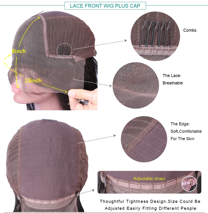 Curved Part 13*6 Lace Front Wig 100% Human Hair Wig New Arrival Wigs - Rose Hair