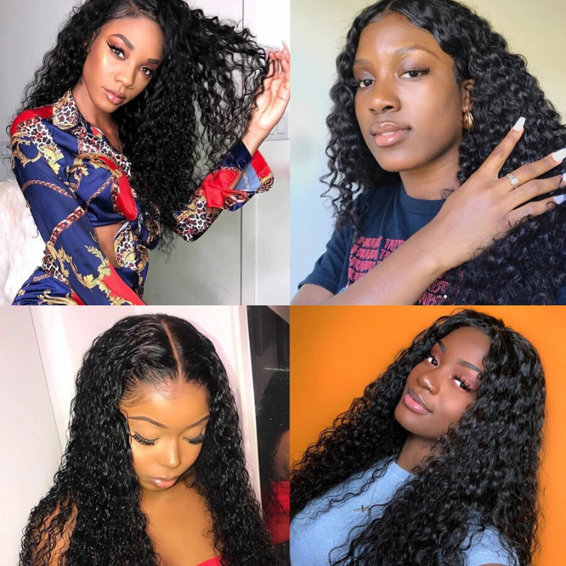 Water Wave Best Human Virgin Hair Wig 4*4 Lace Closure Wig - Rose Hair