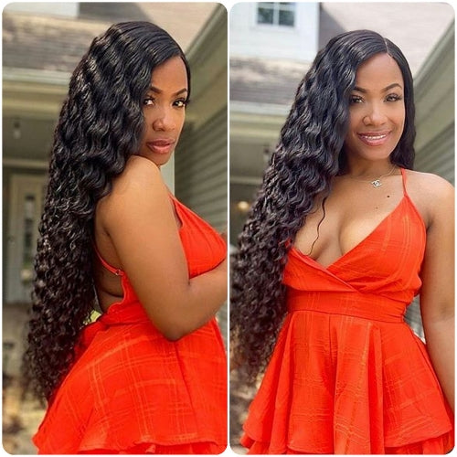 Rose Hair 5x5 HD Lace Closure Wig Deep Wave 100% Human Hair Invisible For Women
