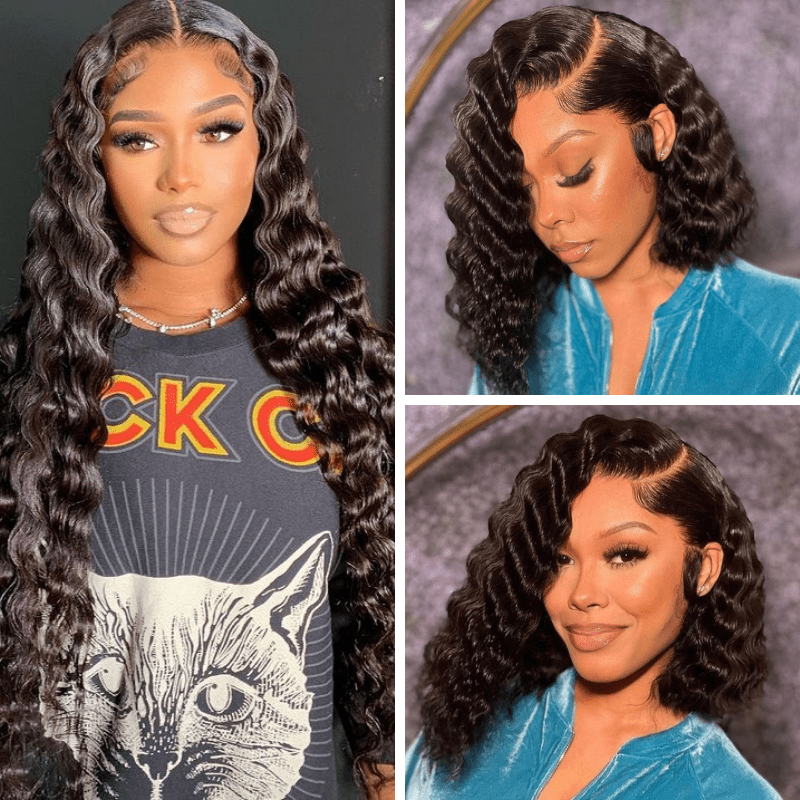 Rose Hair 5*5 HD Lace Closure Wig Loose Wave 100% Human Hair Natural Black For Women
