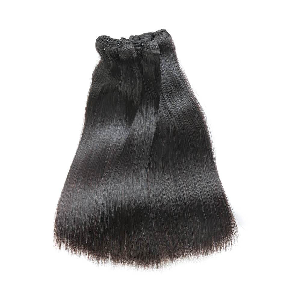 Rosehair 15A Grade Double Drawn Full End Unprocessed 3 Bundles Straight Brazilian Hair Natural Black - Rose Hair