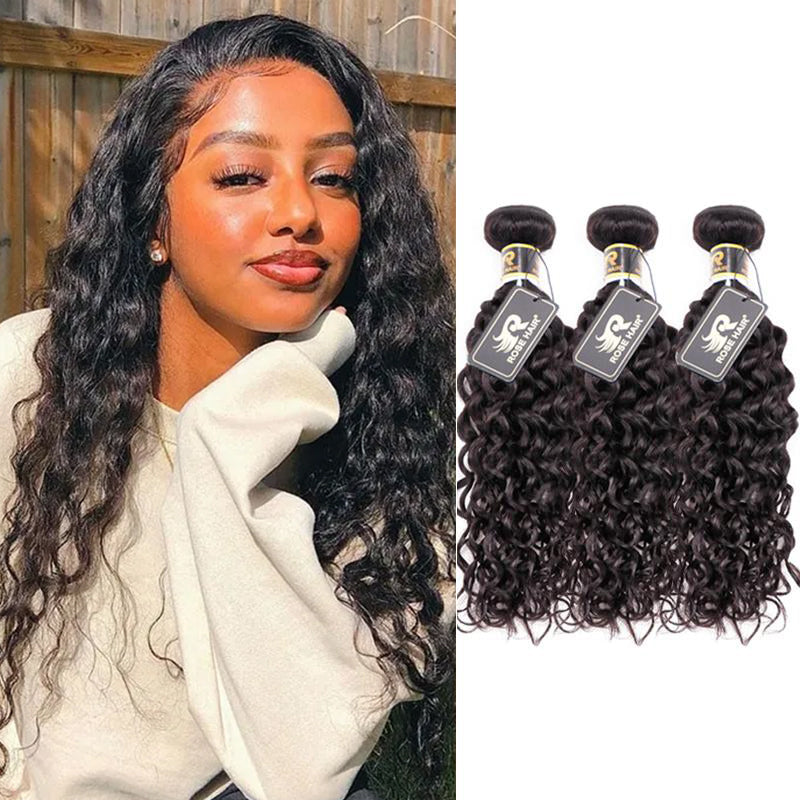 Rosehair 15A Grade 3 Bundles Water Wave Best Brazilian Virgin Human Unprocessed Mink Hair - Rose Hair