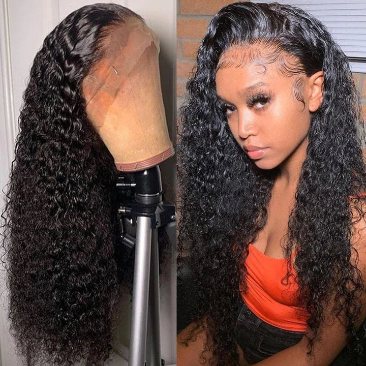 Rose Hair 13x4 HD Transparent Lace Front Wigs Jerry Curly Glueless Lace Wigs