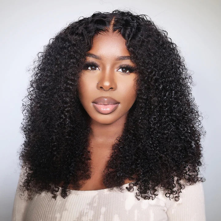 Rose Hair 5x5 HD Lace Closure Wig Afro Kinky Curly Glueless Clear Lace Wigs 180% Density