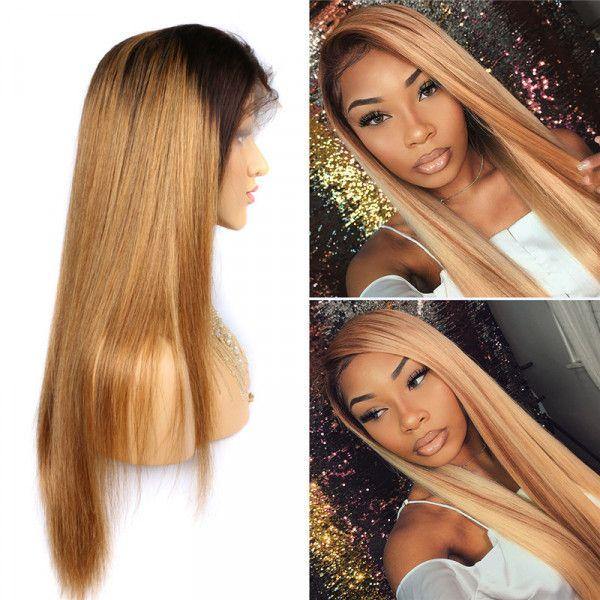 1B/27 Color Straight/Body Wave 13x4 Lace Wig Pre-Plucked Hairline