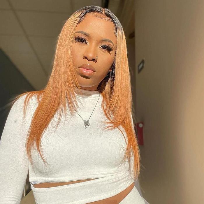 Rose Hair Fabulous Honey Brown Ombre Straight Lace Frontal Wigs - Rose Hair