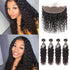 10A Grade Brazilian 4 Bundles Water Wave Human Virgin Hair With 13x4 Lace Frontal Pre Plucked - Rose Hair