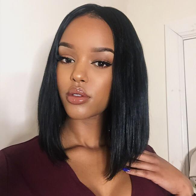 Flash Sale Bob Wig Human Hair Glueless T Part Lace Wig 150% Density
