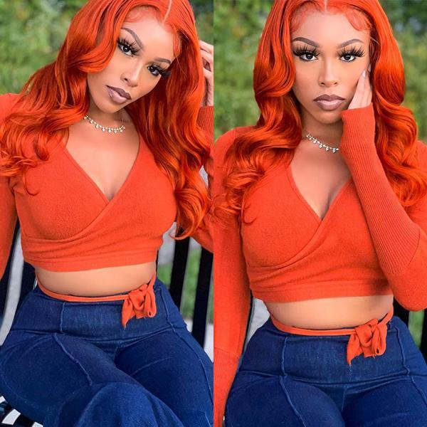 FLASH SALE | Ginger Orange Color Glueless 13x4 Frontal Lace Wig