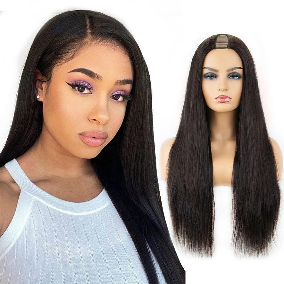 RoseHair U Part Wig Quick & Easy Affordable Human Straight Hair Wig - Rose Hair