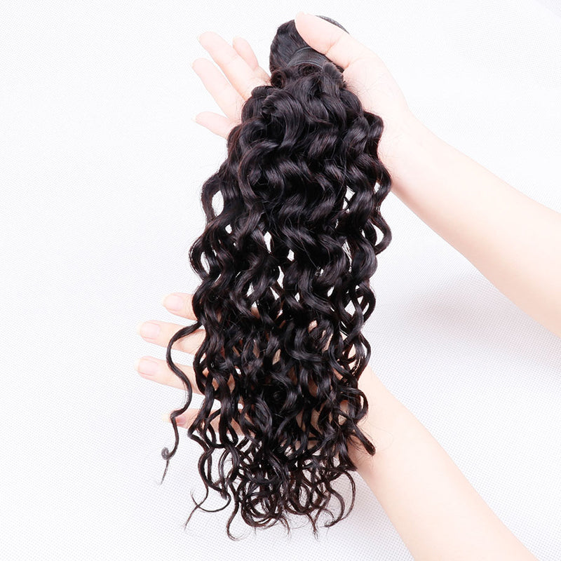 10A Grade Brazilian 4 Bundles Water Wave Human Virgin Hair With 13x4 Lace Frontal Pre Plucked - Rose Hair