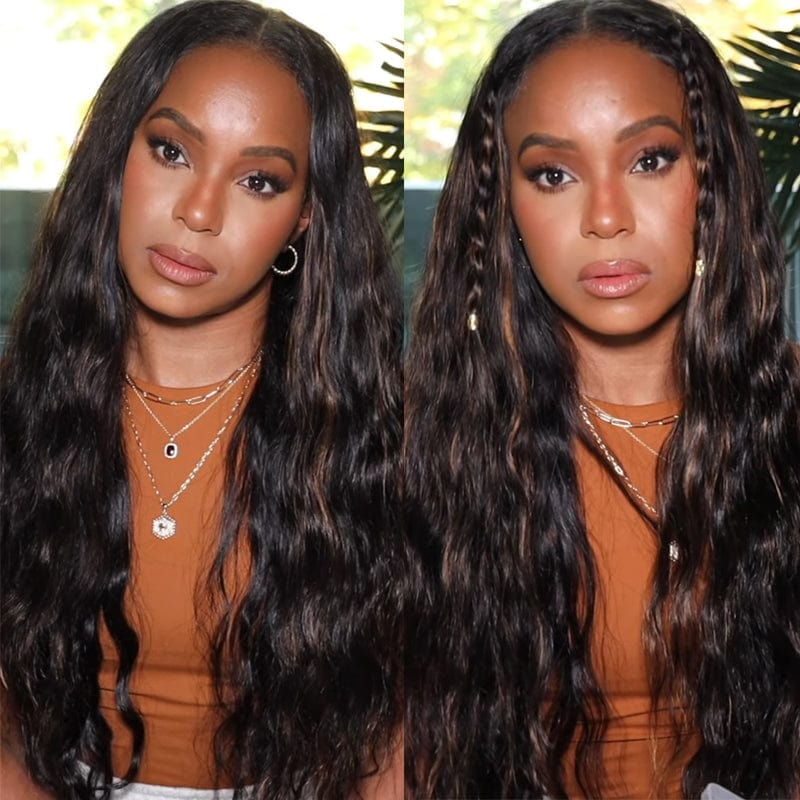 YTber Recommend Body Wave Upart Wigs Mixed Dark Auburn Colored Scalp Protective Human Hair Wigs